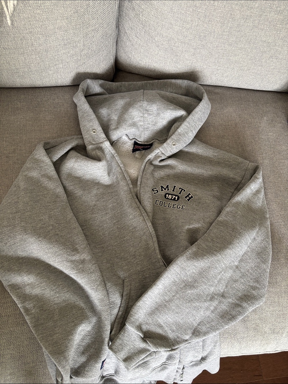 JanSport Snith College 1871 Gray Zip-Up Hoodie